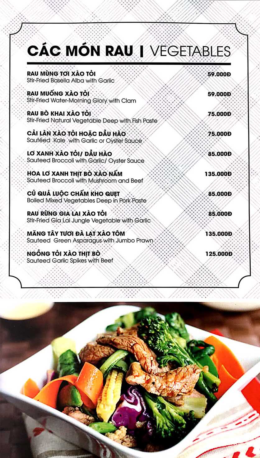 Menu Nhà Hàng Hải Sản KB 17 