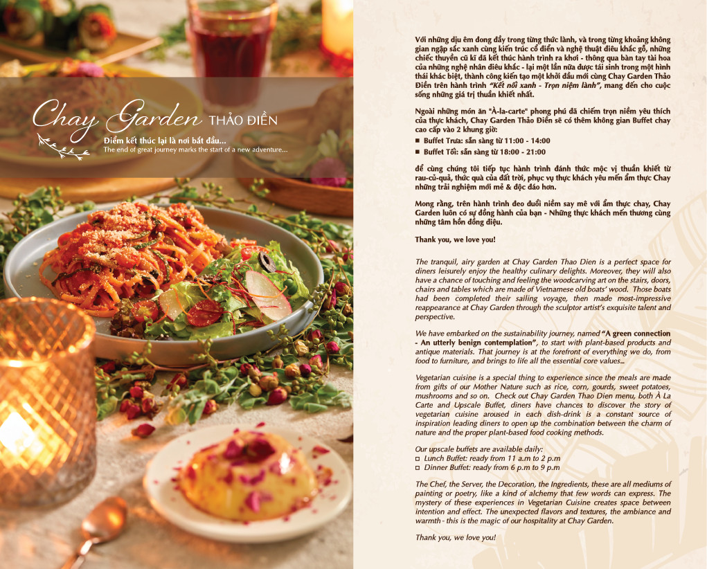 Menu Chay Garden Vegetarian Buffet & Tea House - Thảo Điền 2