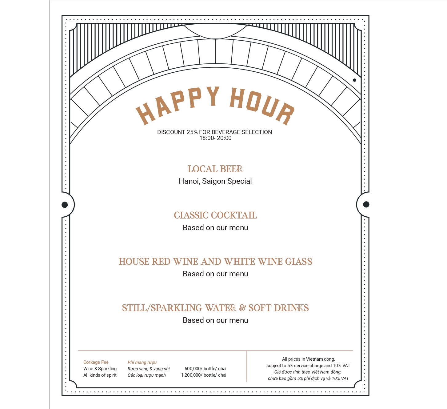 Menu Ignite Sky Bar - Đường Thành 2 