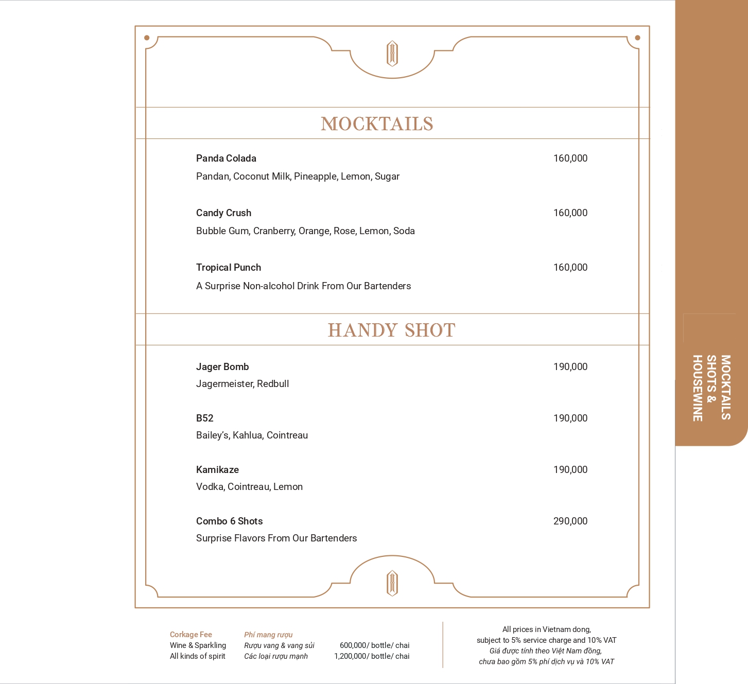 Menu Ignite Sky Bar - Đường Thành 9 