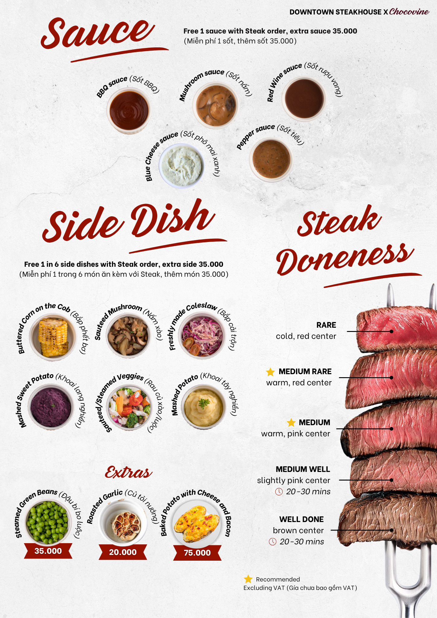 Menu Downtown Steakhouse - Nguyễn Thị Minh Khai 2 