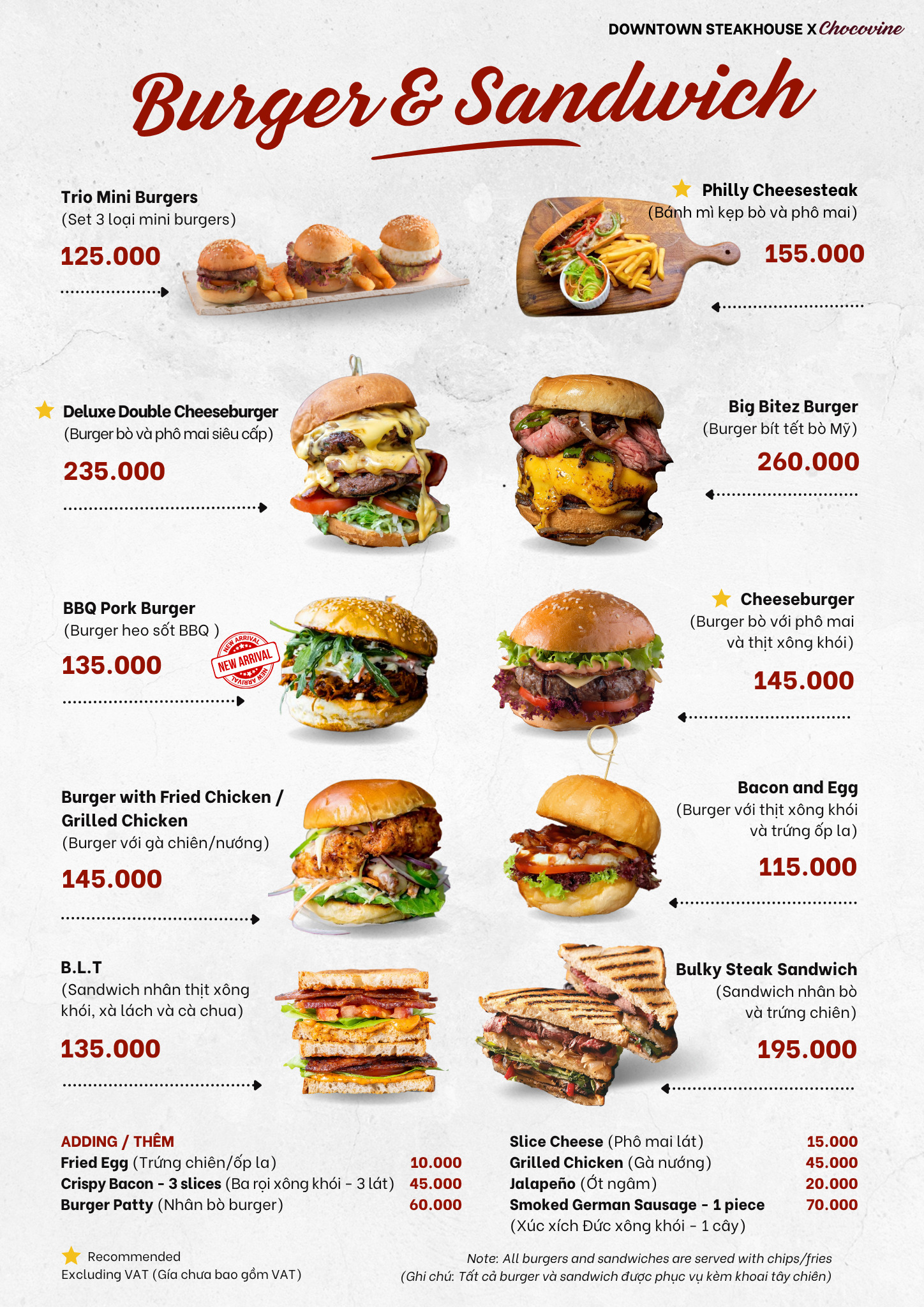 Menu Downtown Steakhouse - Nguyễn Thị Minh Khai 5 