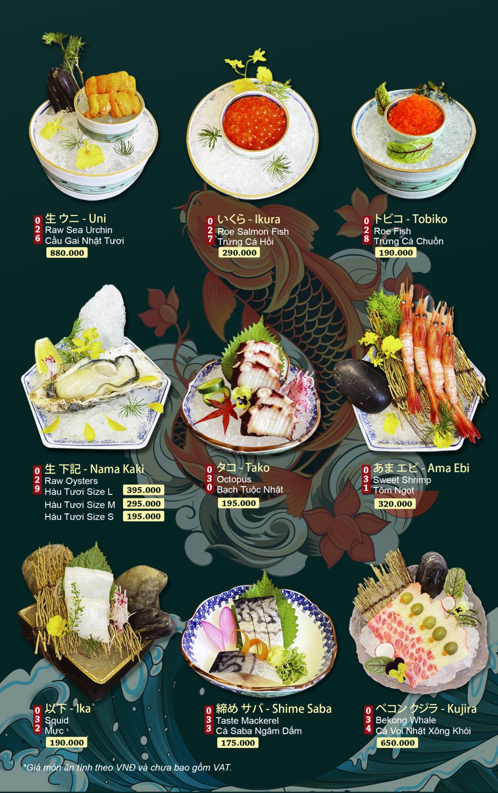 Menu Sushi House - Vạn Phúc 8 