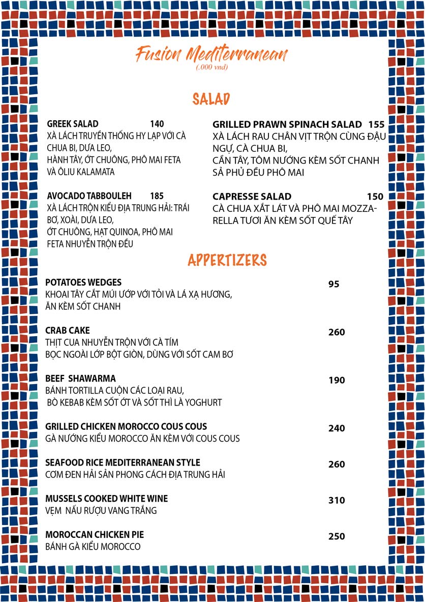 Menu Amun Garden Restaurant & Lounge - Lý Tự Trọng 5