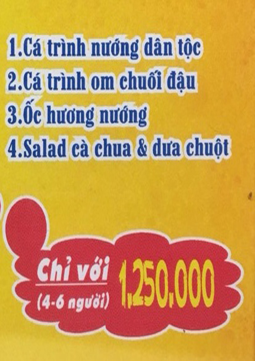 Menu Boong Restaurant – Nguyên Hồng 2