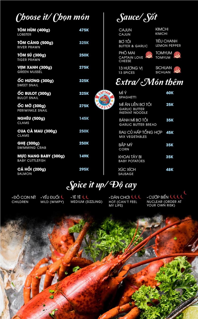 Menu Captain Lobster - Phan Xích Long 9