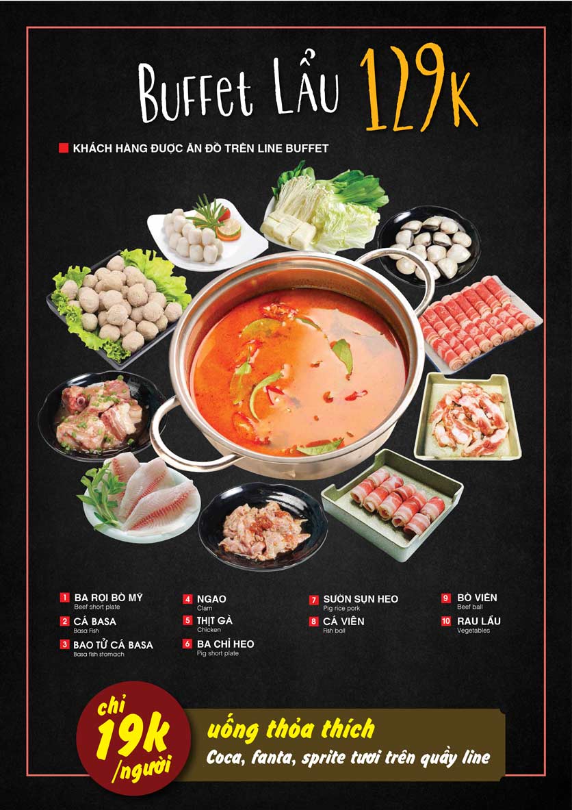 Menu Cheep Eats - Buffet nướng - lẩu - hải sản - Nguyên Hồng 4