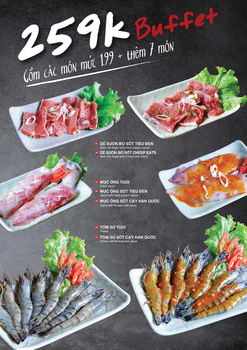 Menu Cheep Eats - Buffet nướng - lẩu - hải sản - Nguyên Hồng 5