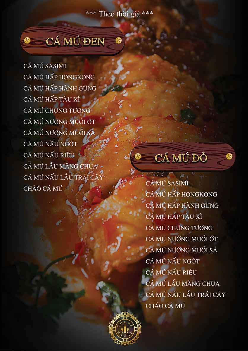 Menu Cheer House Restaurant 22 