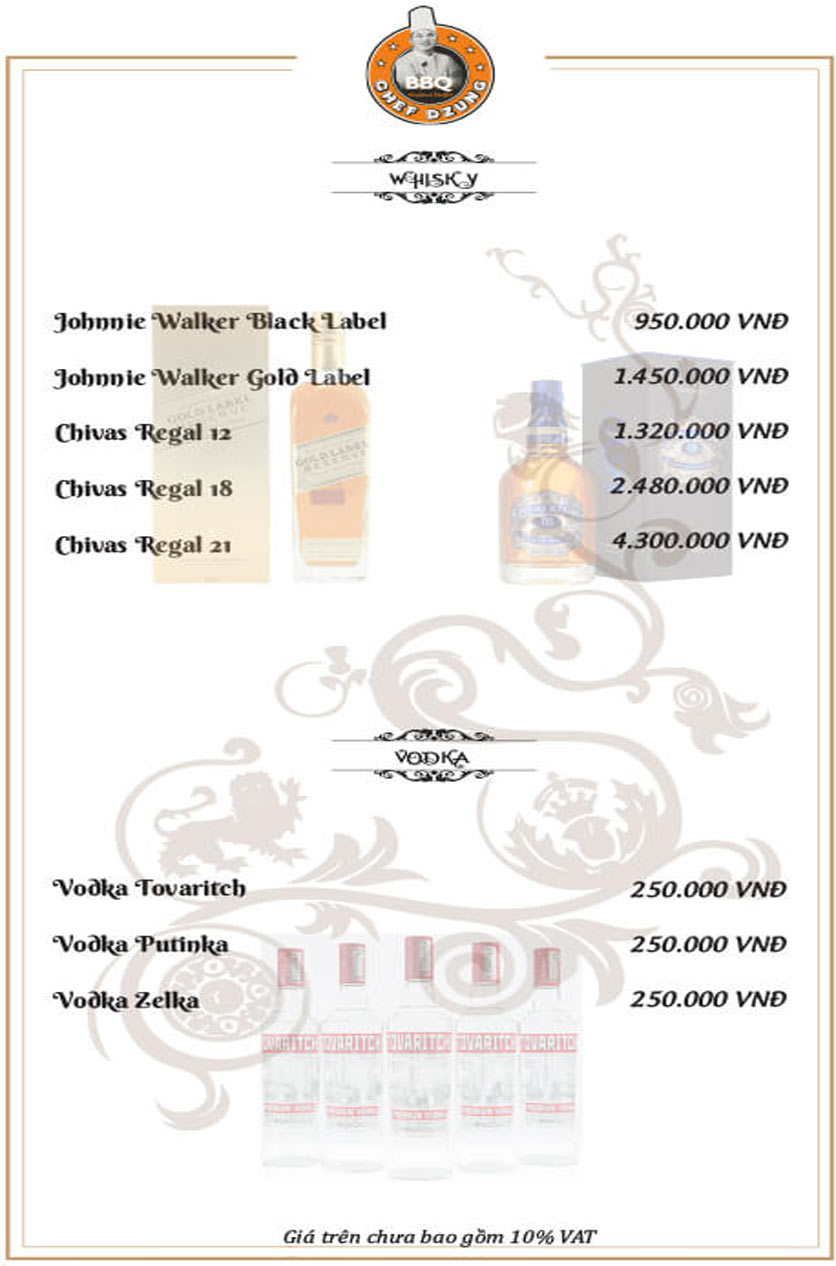 Menu Chef Dzung - Nguyễn Chí Thanh 12 