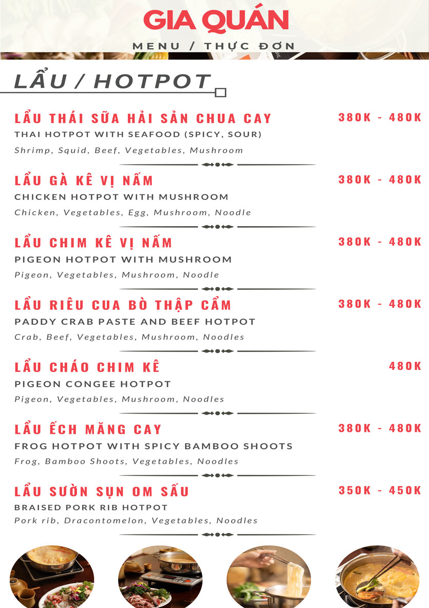 Menu Gia Quán - Phùng Hưng 1