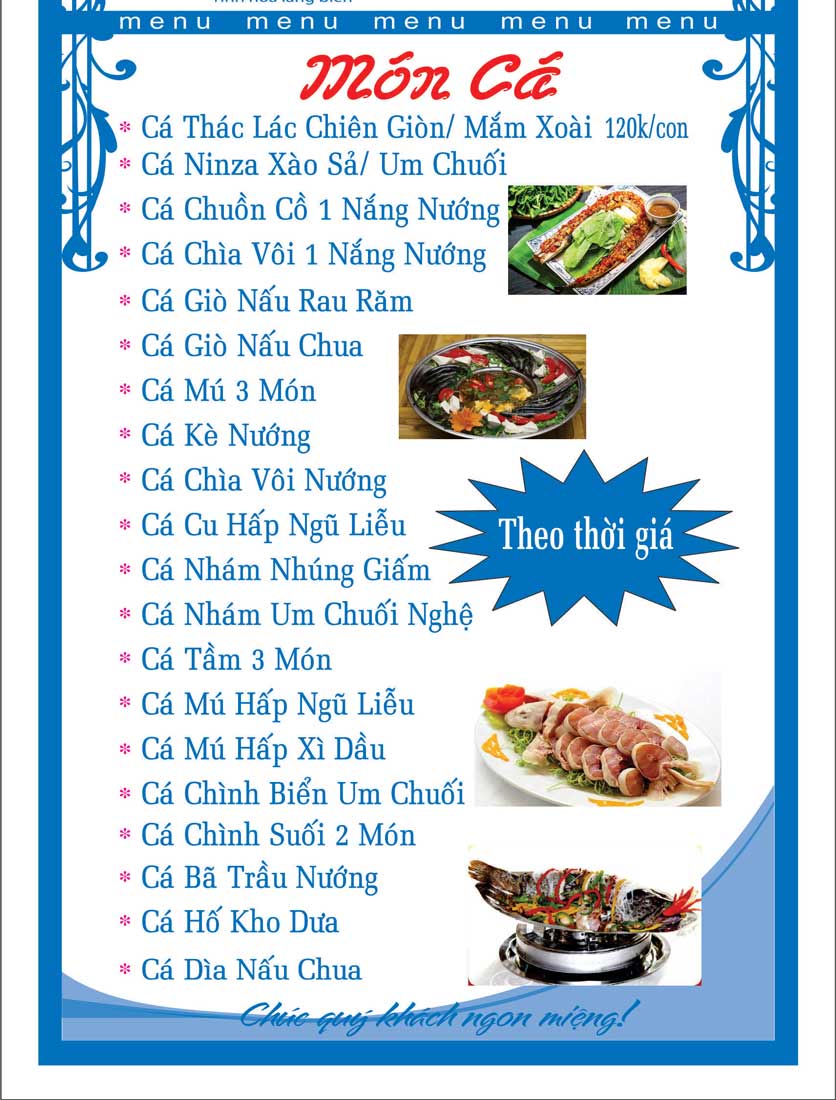 Menu Gỏi Cá Bé Vân - Nguyễn Tri Phương 15 