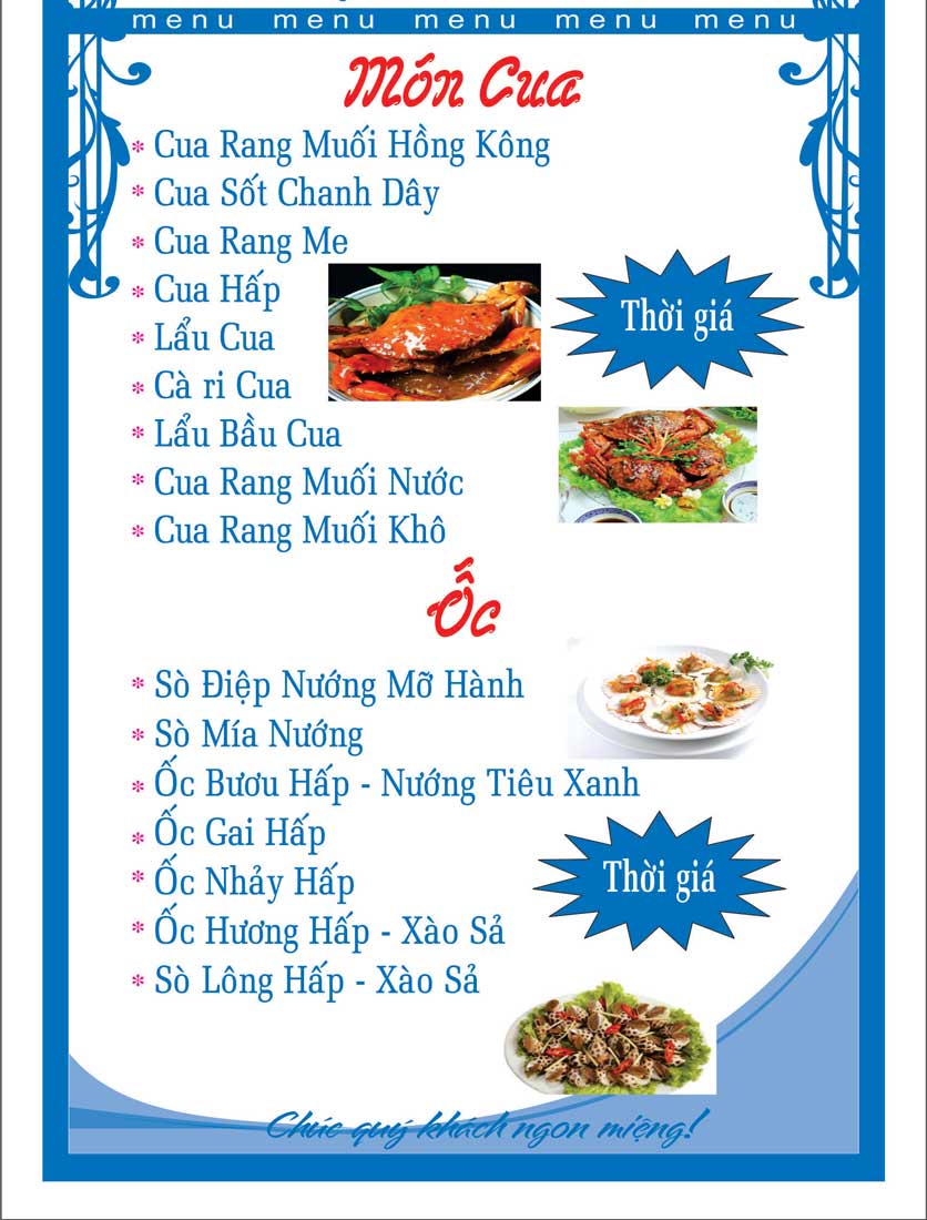 Menu Gỏi Cá Bé Vân - Nguyễn Tri Phương 7 