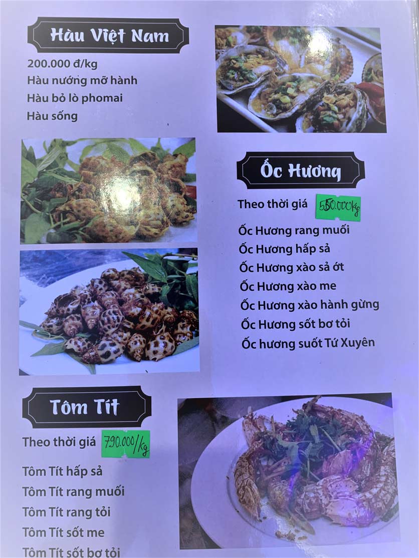 Menu Hải Sản Sông Hàn - Trần Hưng Đạo 3