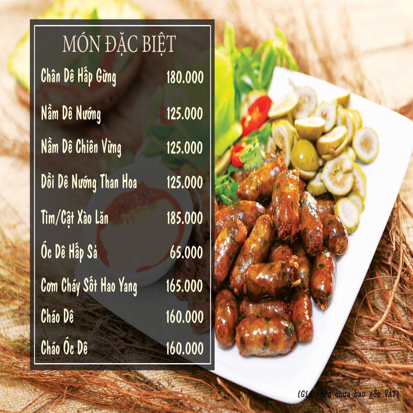 Menu Hao Yang - Dê Quảng Đông - Nguyễn Thị Định 2