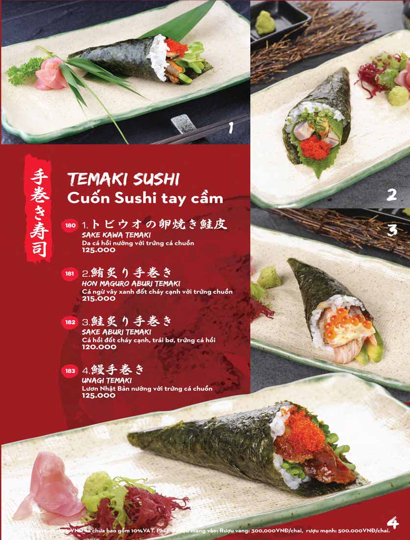 Menu Kisu Sushi – Trần Quốc Toản 32 