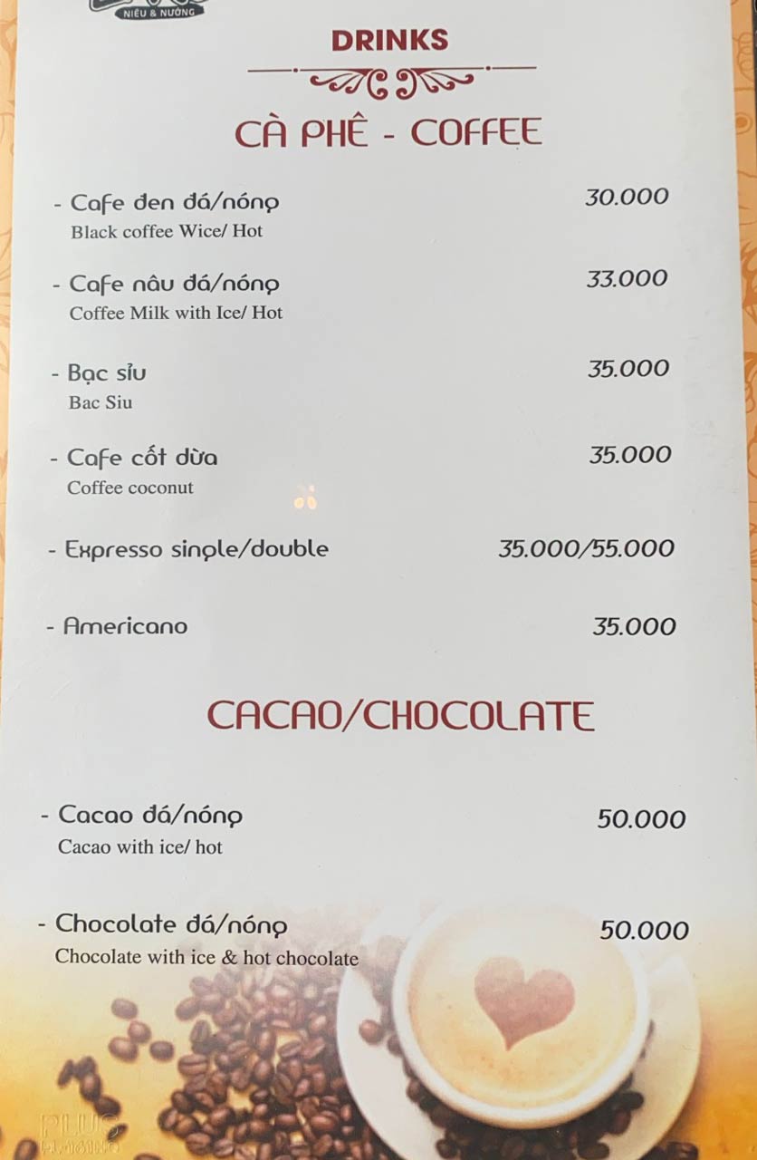 Menu Làng Niêu & Nướng - Trần Văn Lai 13 