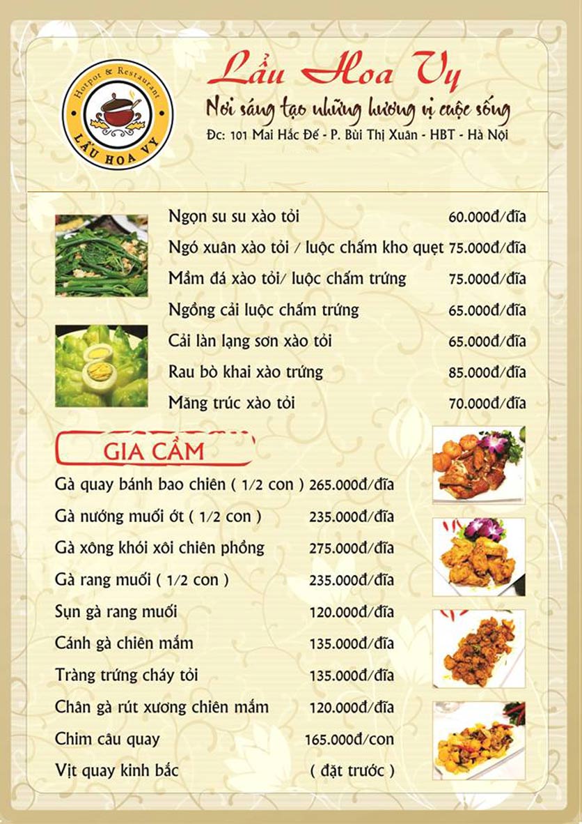 Menu Lẩu Hoa Vy - Mai Hắc Đế 3