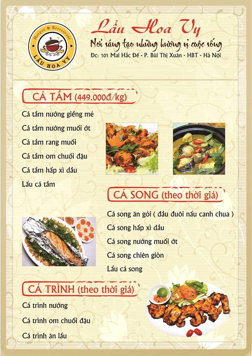 Menu Lẩu Hoa Vy - Mai Hắc Đế 7