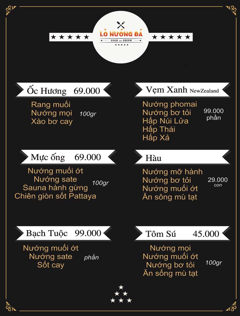 Menu Lò Nướng Đá - Cây Trâm 3