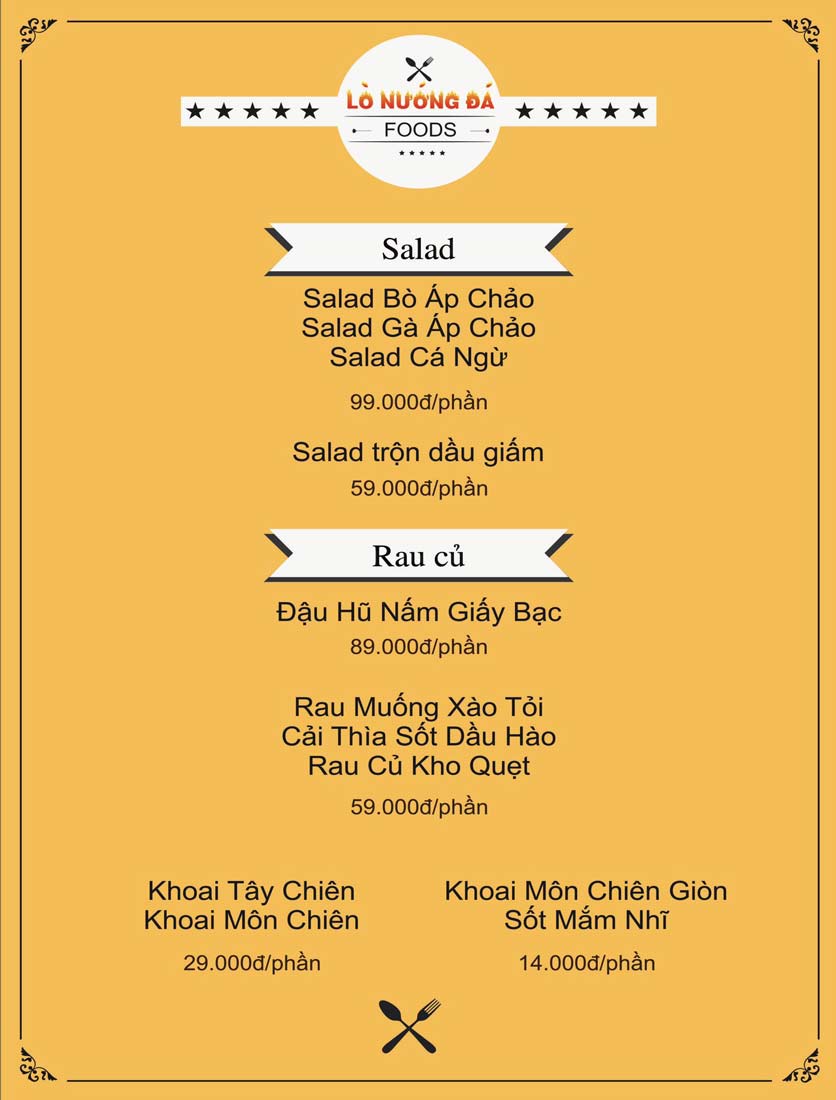 Menu Lò Nướng Đá - Cây Trâm 7