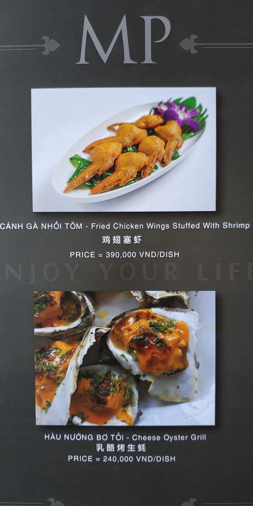 Menu MP Thai Seafood Restaurant - Phạm Văn Đồng 2