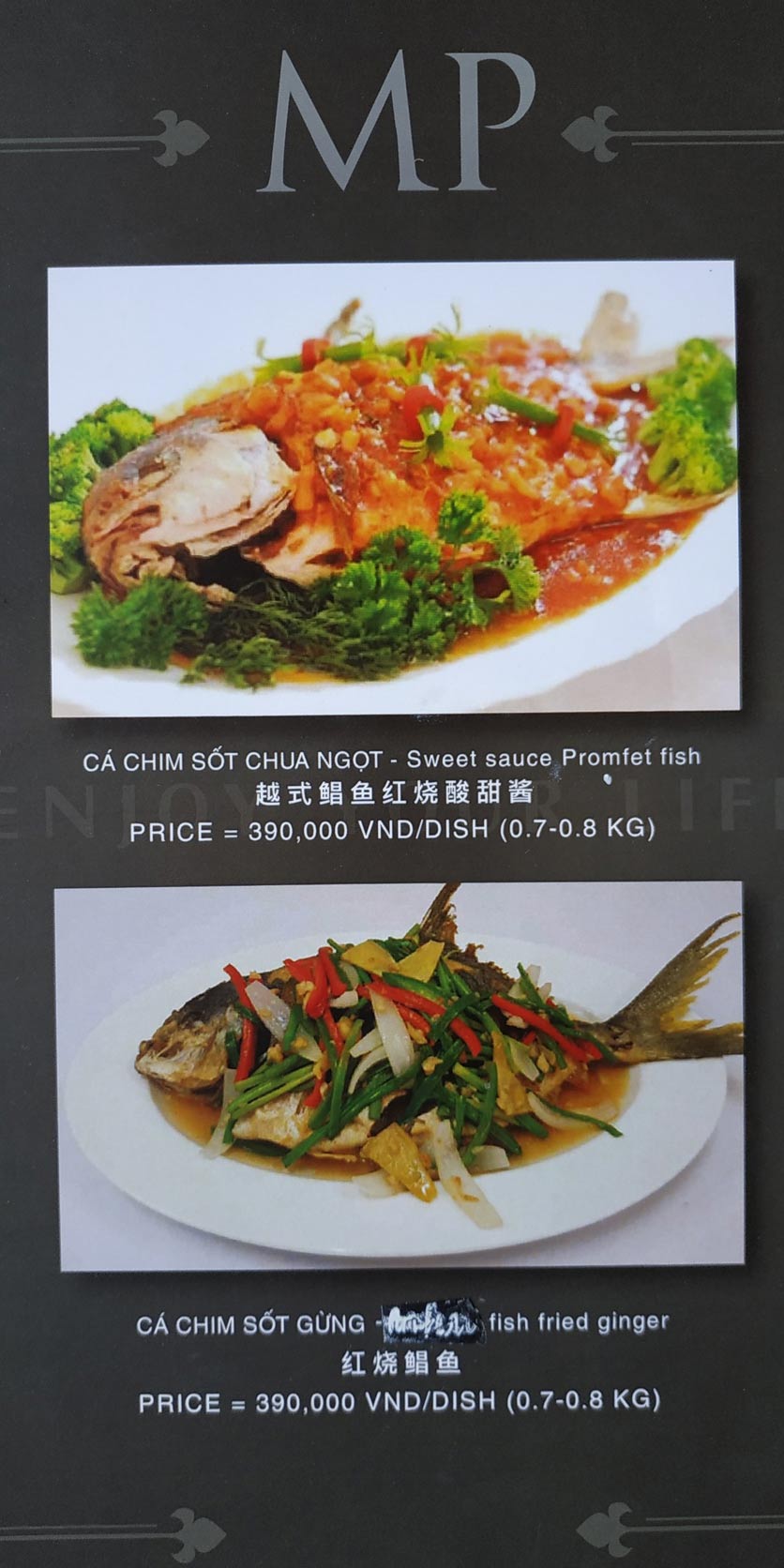 Menu MP Thai Seafood Restaurant - Phạm Văn Đồng 3