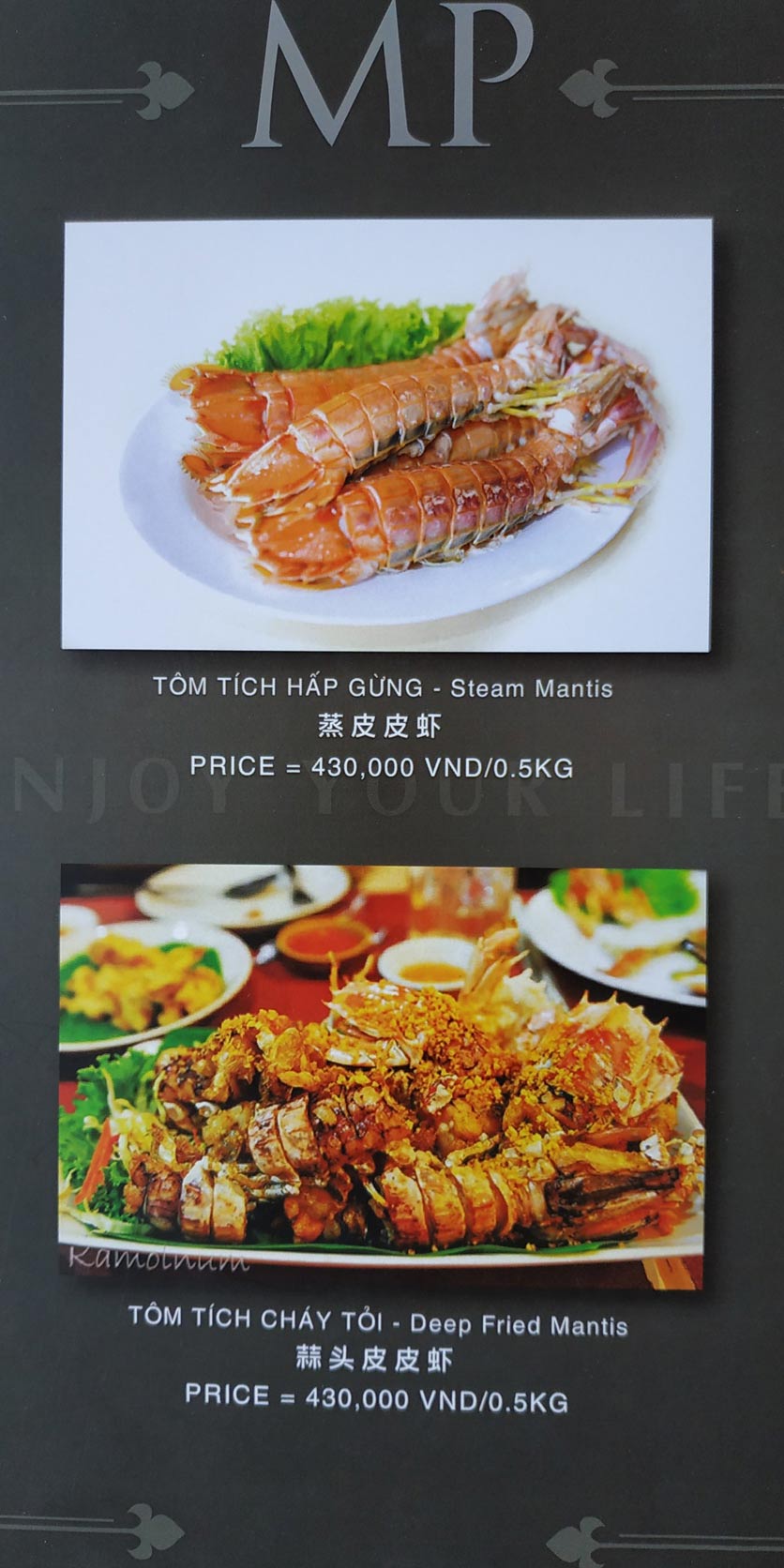 Menu MP Thai Seafood Restaurant - Phạm Văn Đồng 9