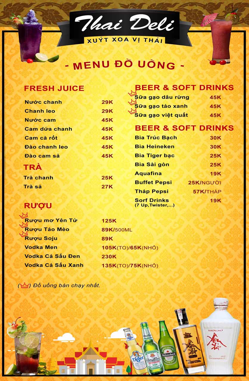 Menu Thai Deli - Buffet Lẩu Thái – Mạc Thái Tổ 7