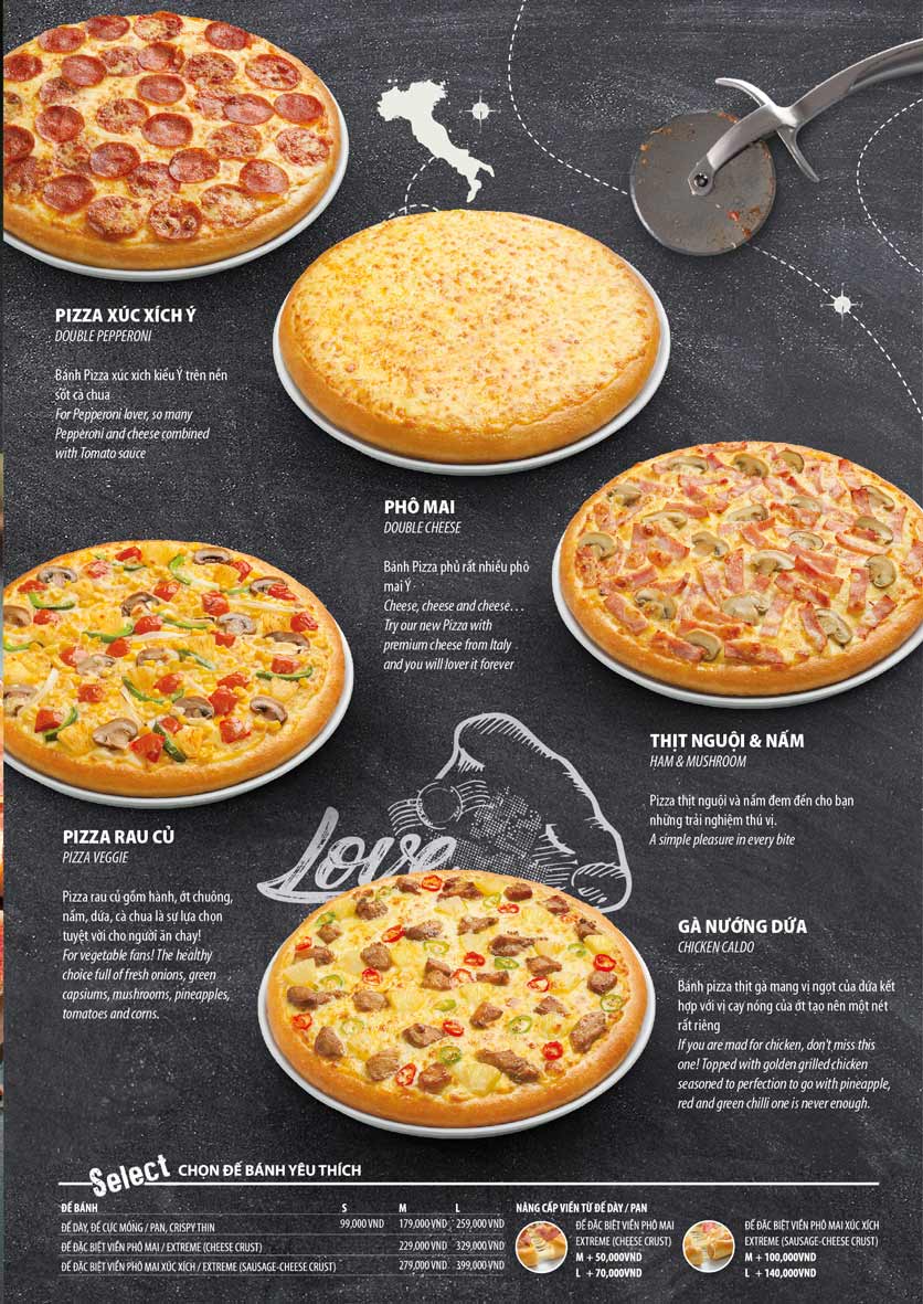 Menu The Pizza Company – Aeon Mall Long Biên 24 