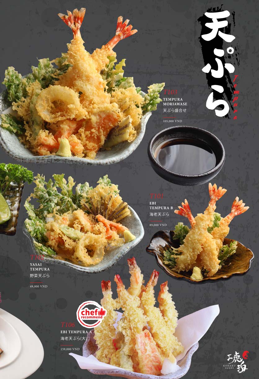 Menu Kohaku Sushi - Vincom Lê Thánh Tôn 15 