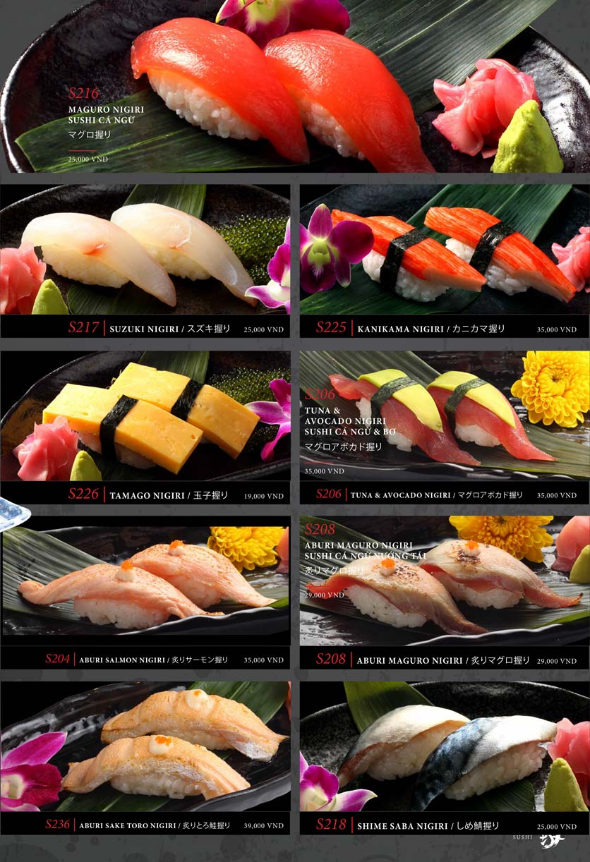 Menu Kohaku Sushi - Vincom Lê Thánh Tôn 25 