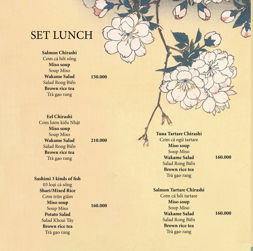 Menu Okome Sushi Bar - Nguyễn Đình Chiểu 2