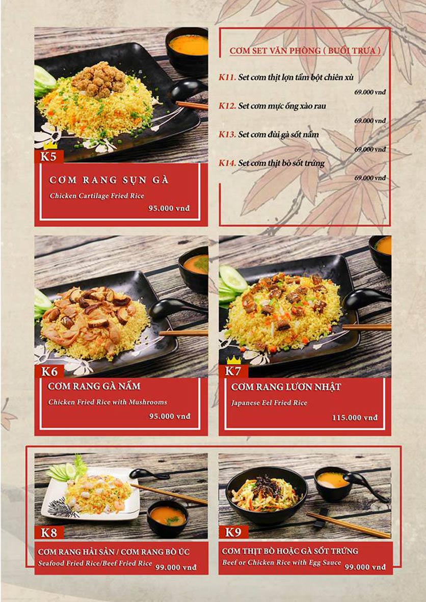 Menu Sio Sushi - Hoàng Cầu 18 