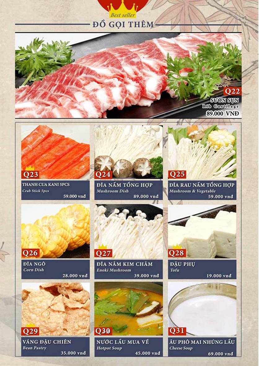Menu Sio Sushi - Hoàng Cầu 24 