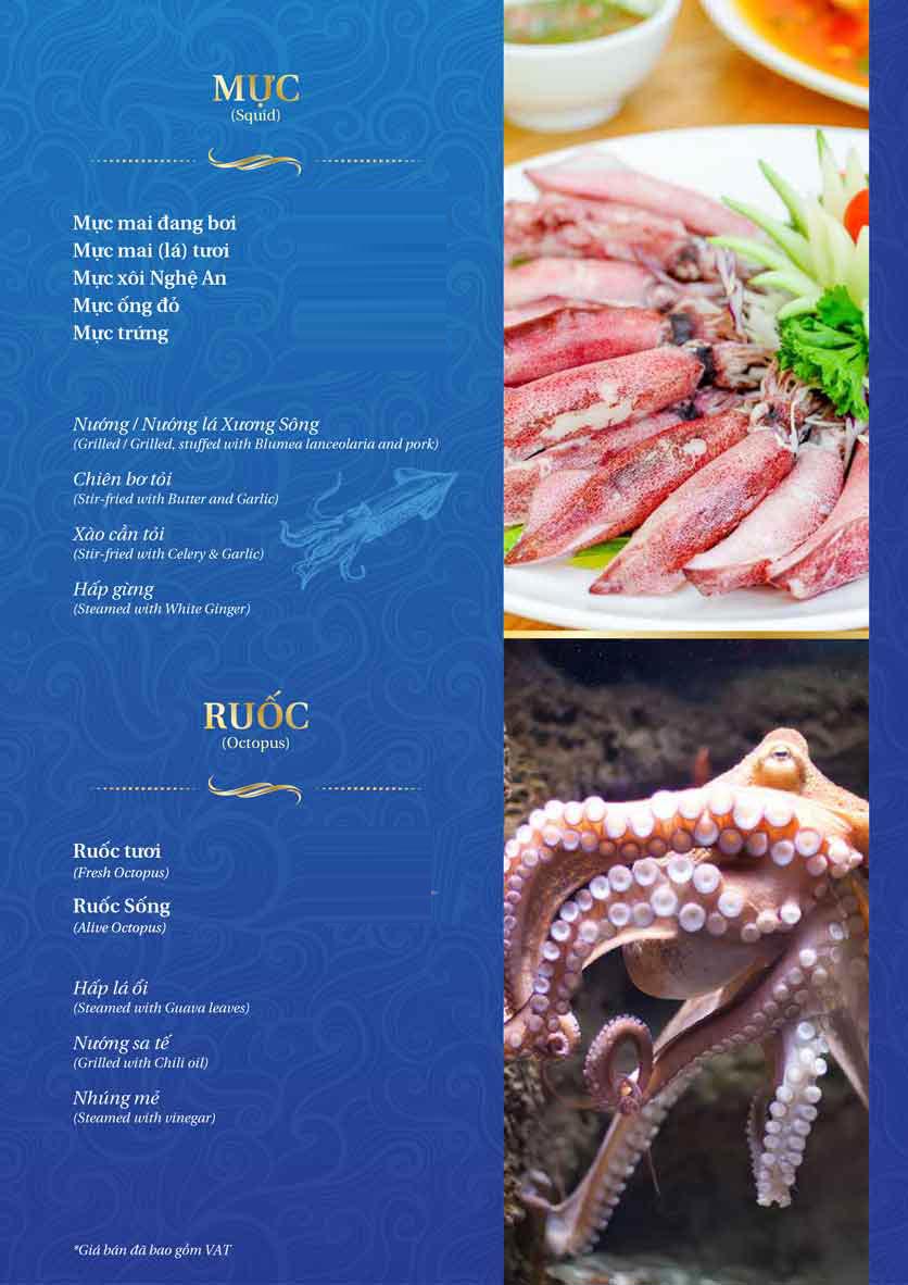Menu Thế Giới Hải Sản – Pasteur 16 