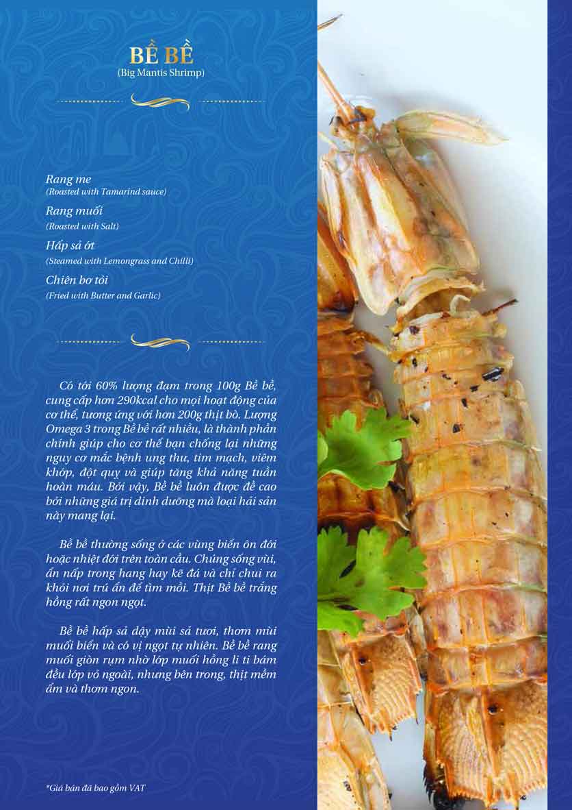 Menu Thế Giới Hải Sản – Pasteur 20 