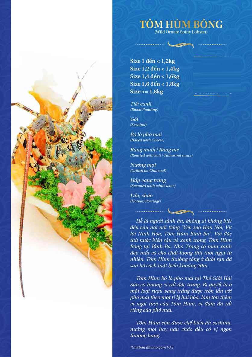 Menu Thế Giới Hải Sản – Pasteur 21 