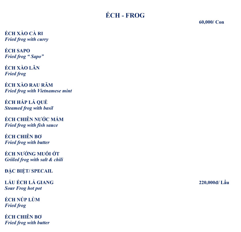 Menu Hải Sản Biển Đông 8 – Phổ Quang 11 