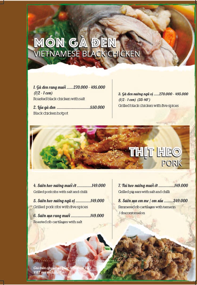 Menu Bồng Lai Tửu Quán - Triệu Việt Vương 10 