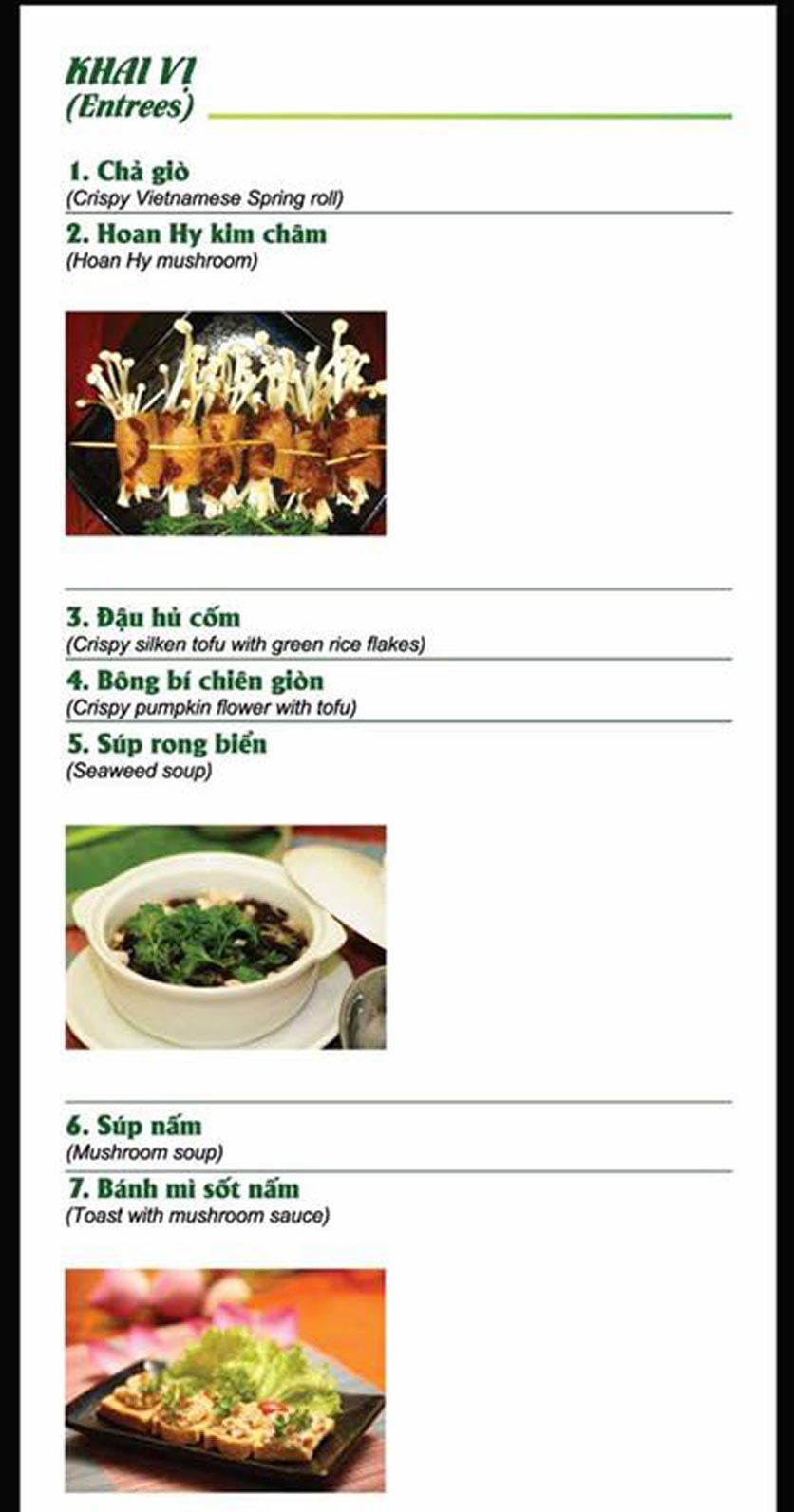 Menu Chay Hoan Hỷ - Nam Kỳ Khởi Nghĩa 1