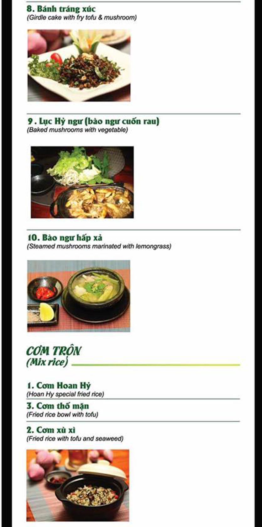 Menu Chay Hoan Hỷ - Nam Kỳ Khởi Nghĩa 2