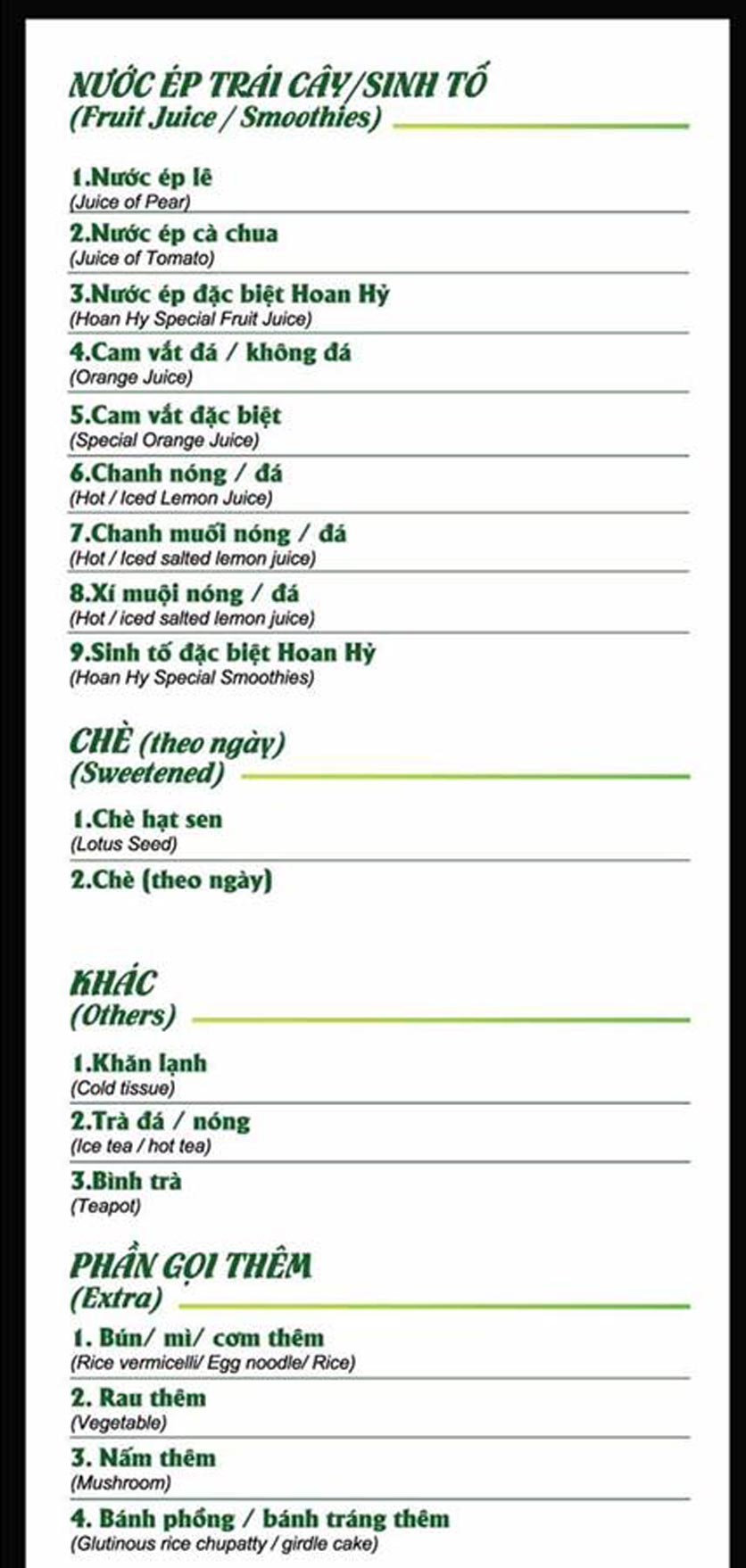 Menu Chay Hoan Hỷ - Nam Kỳ Khởi Nghĩa 6
