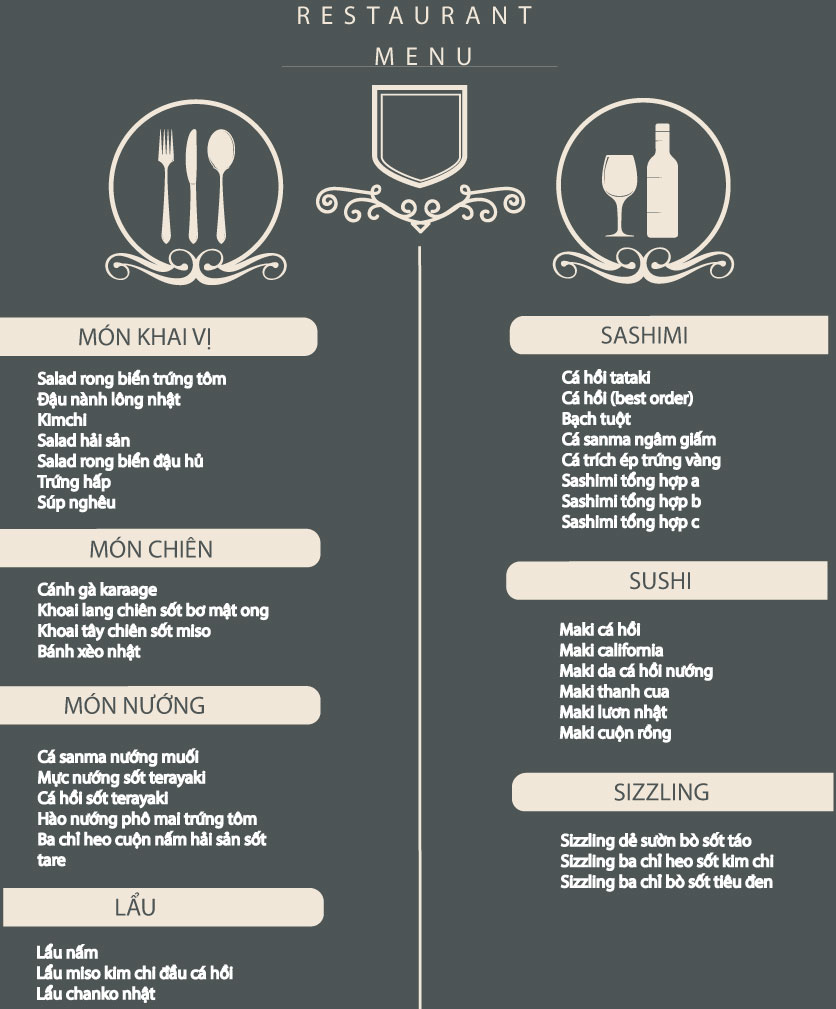 Menu Daruma - Vincom Quang Trung 2