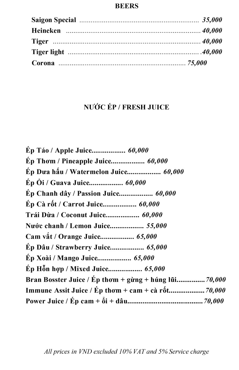 Menu HIDEAWAY RESTAURANT & BAR 9 