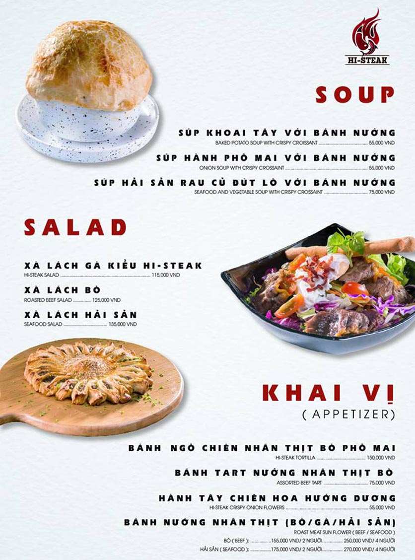Menu Hi-Steak - Lê Văn Hưu 1
