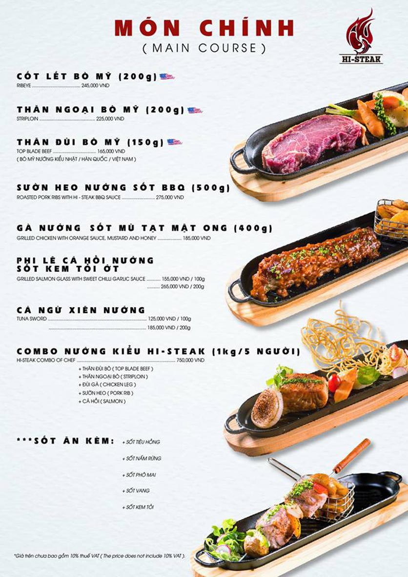 Menu Hi-Steak - Lê Văn Hưu 3