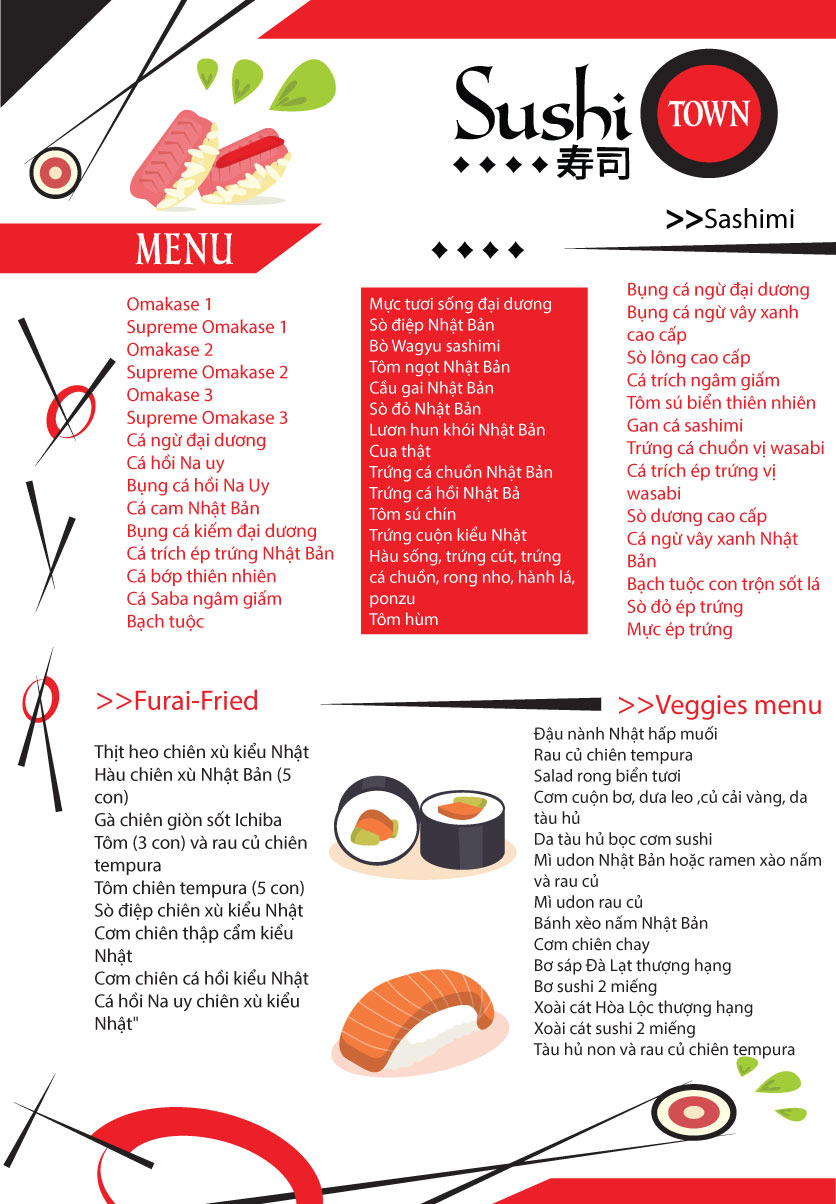 Menu Ichihana Sushi  – Điện Biên Phủ 2 