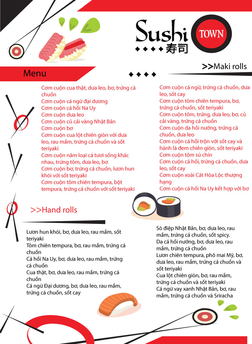 Menu Ichihana Sushi  – Điện Biên Phủ 4 
