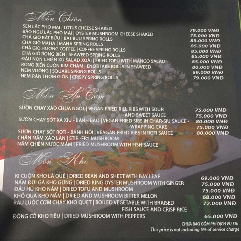 Menu Maha Vegan– Pasteur 2